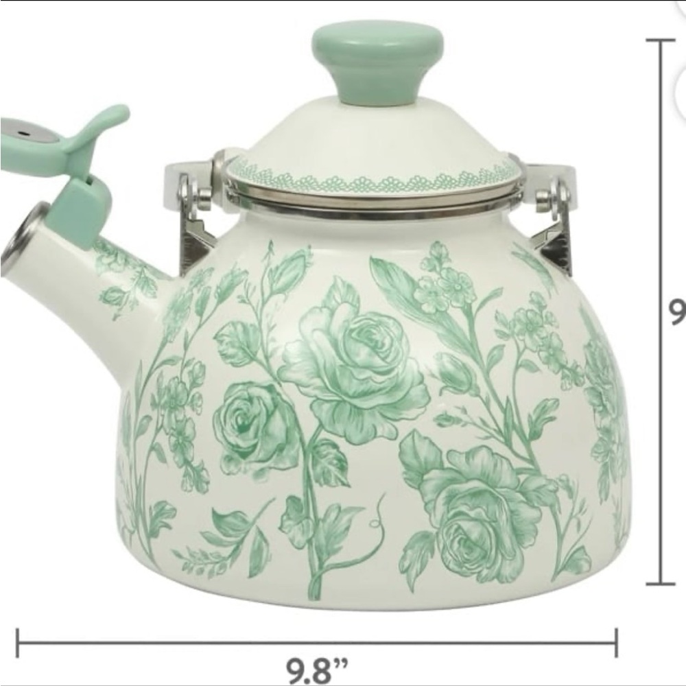 The Pioneer Woman Agatha
Enamel on Steel 2.0-Quart Whistling Tea
Kettle Pot,